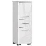 Colonne salle de bain 2 portes 1 tiroir 140 x 30 x 30 cm blanc mat / blanc brillant