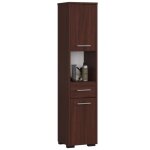 Colonne salle de bain - koralia - d2 sz1 w1 - wengé - 140 cm - 2 armoires et tiroir Colonne salle de bain - koralia - d2 sz1 w1 - wengé - 140 cm - 2 armoires et tiroir