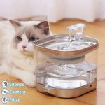 Kotezu fontaine � eau pour chat sans fil 5000ma batterie rechargeable d�tecteur de mouvement ultra - ...