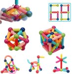 Koticidsin jeu de construction magntique, 68pcs, btons magntiques de construction, jeux educatifs, ...