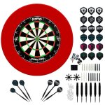 Koto - king pro red (dimensions officielles) cible en sisal incl. surround 2 jeux de flchettes &