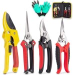 Kotto secateur de jardin 4 pièces sécateur en acier inoxydable avec sac de rangement jusquà 20 mm de ... Kotto secateur de jardin 4 pièces sécateur en acier inoxydable avec sac de rangement jusquà 20 mm de ...