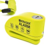 Kraser wa6y antivol moto bloque disque alarme 110db certification ce cble rappel plus flexible 3 cls ...