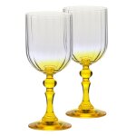 Krosno bubble jaunes verres � vin lot de 2 300 ml