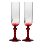 Krosno bubble rouges coupes de champagne lot de 2 200 ml