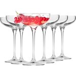 Krosno coupe cristal de champagne en verre - lot de 6 fltes - 280 ml - collection splendour - lavable ...