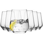 Krosno grand verre  eau rhum cocktail coca cola mojito jus - tumbler - lot de 6 gobelets - 430 ml - ...