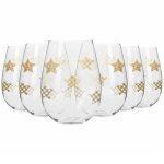 Krosno grand verre  vin blanc eau jus sans pied - lot de 6 verres - 500 ml - collection star - lavable ...