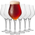 Krosno verre  tulipe bire en cristal - lot de 6 verres 420 ml - collection avant - garde - bire cadeau ...