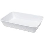 Kuchenprofi plat rectangulaire en porcelaine - 20x12x6 cm - blanc