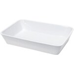 Kuchenprofi plat rectangulaire en porcelaine - 30x21x6 cm - blanc