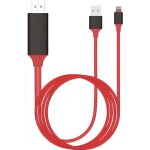 C�ble hdmi - kzkr - adaptateur displayport - 4k - compatible iphone et ipad - rouge