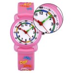 Montre fille garcon pdagogique kzkr - apprentissage rose - quartz - analogique - enfant - cuir