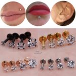 Labret piercing au nez3mm x 4 pcs - multicolor - - lot de 4 piercings de nez lumineux 1. 2x6mm labret ... Labret piercing au nez3mm x 4 pcs - multicolor - - lot de 4 piercings de nez lumineux 1. 2x6mm labret ...