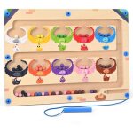 Labyrinthe magn�tique des couleurs et nombres - jouet en bois montessori - comptage et tri - mixte