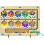 Labyrinthe magnetique enfantmontessori jouet magn�tique en bois labyrinthe avec perles de couleur pour ...
