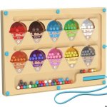 Labyrinthe magnetique - jouet enfant - montessori - bois - apprendre les couleurs jeu de comptage forme ...