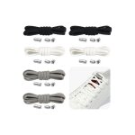 Lacets de chaussures �lastiques sans n?ud - guscase - 6 paires - 105 cm ajustables - capsules m�talliques ...