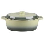 Laguiole cuisson - cocotte en fonte ovale 33cm - masseiron olivine