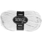 Laine 100% acrylique - luxe - 2 brins - 10 mailles x 10 rangs - aiguilles n9 - blanc