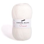 Fil  tricoter - cheval blanc - orient - 100% acrylique - 50g - couleur naturel - 016