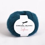 Fil  tricoter - cheval blanc - softine - 80% acrylique - couleur ptrole - 150 m / 50 g