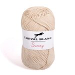 Fil  tricoter - cheval blanc - sunny - 100% coton - 50g - couleur mastic - idal t