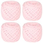 Laine �paisse pour crochet 4 pelotes 90g chacune rose clair pelucheuse douce pour couvertures / �charpes ...