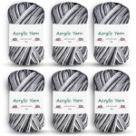 Laine � tricoter 300g fil coton pour crochet douce pelote (grosseur daiguilles : 30 - 40 mm) gris color� ...