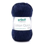 Gr�ndl cotton quick uni ? laine � tricoter 100% coton 50g bleu fonc� aiguilles 3?4