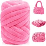 Laine � tricoter xxl - zgeer - 500g - 20m - rose - polyester - �paisseur 25 - 30 mm - tricot � bras - ...