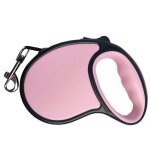 Laisse chien enrouleur - non sp�cifi� - 5m - crochet m�tal rotatif 360� - poign�e antid�rapante - rose ...