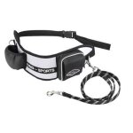 Laisse pour chiens d&d sports active walker 110cm blanc - mains - libres ceinture ventrale