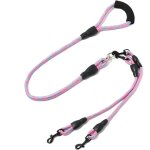 Laisse pour chien - xvx - double brin - syst�me anti - n?uds d�tachable - rose - 10 + 06 m