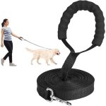 Laisse de dressage pour chien - 10 m de long - en nylon - pour grands chiens - avec poign�e rembourr�e ...