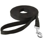 Laisse de dressage noir 10m pour chien chat sangle nylon promenade Laisse de dressage noir 10m pour chien chat sangle nylon promenade