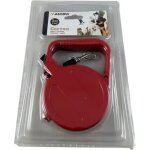 Laisse extensible - 3 m - rouge - enrouleur