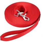Laisse longue laisse de dressage pour chien (longueur 3mrouge) longue sangle en nylon mains libre pour ...