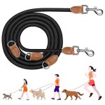 Laisse r�glable 3 m multifonction 3 points longe robuste pour 2 chiens promenade et dressage
