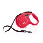 Laisse enrouleur pour chien moyen flexi new classic - 5m - rouge