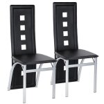 Laizere lot de 2 chaises de salle � manger - simili noir - style contemporain - l 42. 5 x p 42 cm