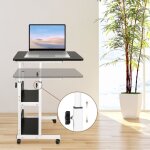 Laizere - table roulante rglable en hauteur - noir - bureau dappoint mobile pour canap / lit / balcon ...