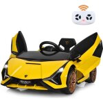 Lamborghini sian voiture lectrique 12v enfant tlcommande 24g klaxon musique 2 portes papillons vitesses ...