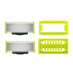Lames de rasoir - qp - qp250 / 50 - 2 lames - 1 peigne corps - 1 peigne visage