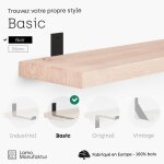 Lamo manufaktur 160cm Étagère murale flottante en bois massif - rangement - inclus 3 supports en l - ... Lamo manufaktur 160cm Étagère murale flottante en bois massif - rangement - inclus 3 supports en l - ...
