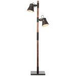 Lampadaire 2 lampes design brilliant plow noir bois 82156 / 46 Lampadaire 2 lampes design brilliant plow noir bois 82156 / 46