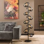 Lampadaire 8 lampes rondes en m�tal gris fonc� - hoovy