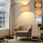 Lampadaire arc sur pied - swamee - dimmable - 3 temp�ratures de couleur - ampoule e27 12w incluse - abat ...