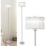 Lampadaire en cristal chrom� - zgeer - abat - jour en verre - interrupteur au pied - 158 cm de hauteur ...