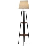 Homcom - lampadaire - mtal - 42x42x166cm - noir